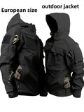Men's Tactical Jacket Windproof Ripstop Hooded Shell Coat - Scratch-Resistant Outdoor Jacket with Multiple Utility Pockets for Camping, Hiking, Survival & Tactical Training, Sizes S-XXXL