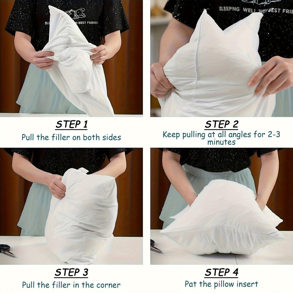 Square Pillow Inserts – Hypoallergenic New Fiber Fill, White Cushion Inserts for Sofa, Bed & Patio, 14–20 Inch, 1/2/4 Pack, Ideal for Bedroom, Living Room, Office & Outdoor Decor