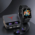 Smartwatch & Wireless Bluetooth Earphones Combo Set – GPS Tracking Health Monitor Sleep Tracker Wireless Calling Compatible with Android & iPhone Gift Set for Men Women Teens