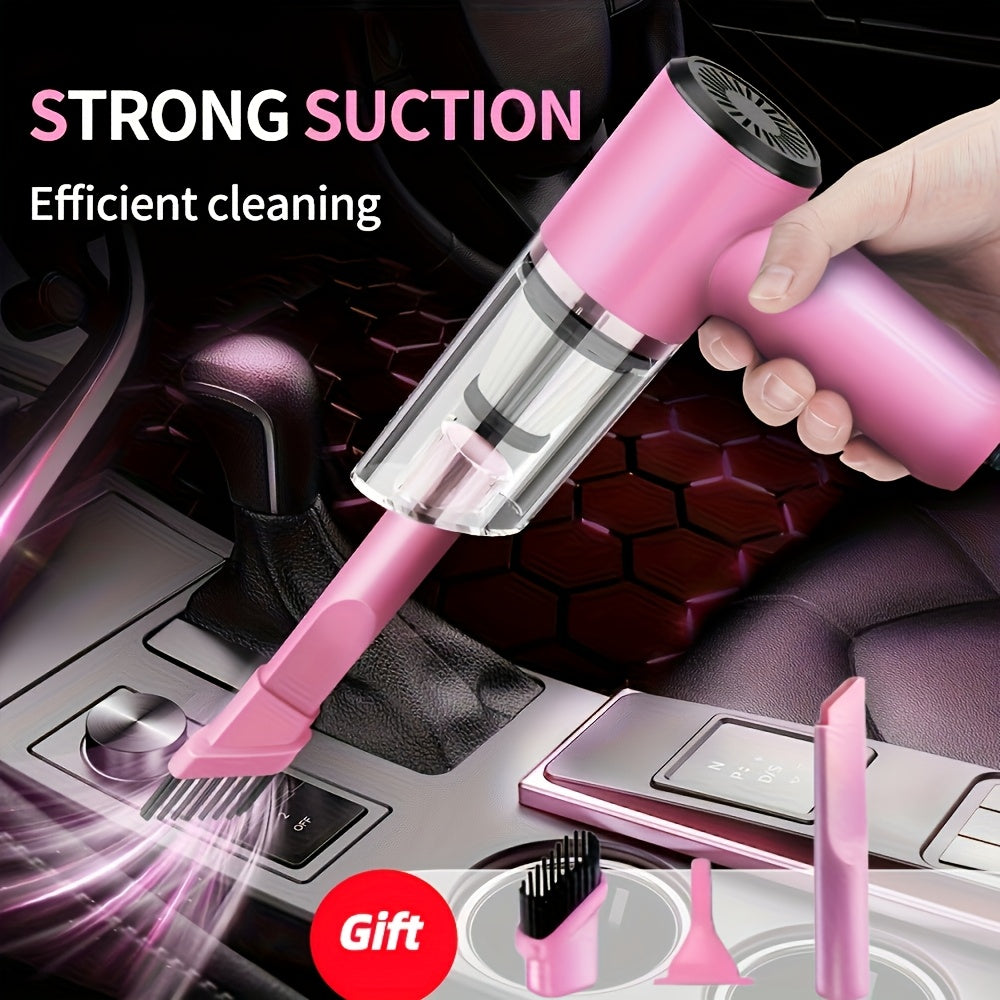 Cordless Car Vacuum Cleaner 7KPa Strong Suction 80dB Quiet Operation 3 Nozzles Rechargeable Handheld Portable Auto Vacuum for Car Interior Home Pet Hair Women Gift Car Accessories