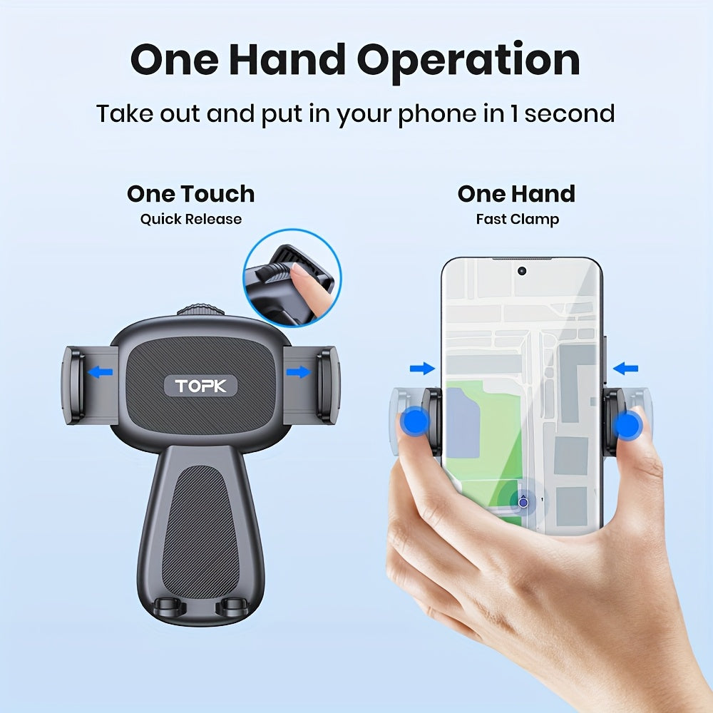 Car Phone Holder Mount 360° Rotation Strong-Grip Suction Dashboard & Windshield Cradle One-Hand Snap-In Universal Fit iPhone 17 16 15 14 13 Samsung Galaxy Android Handsfree Stand | Nova Mart