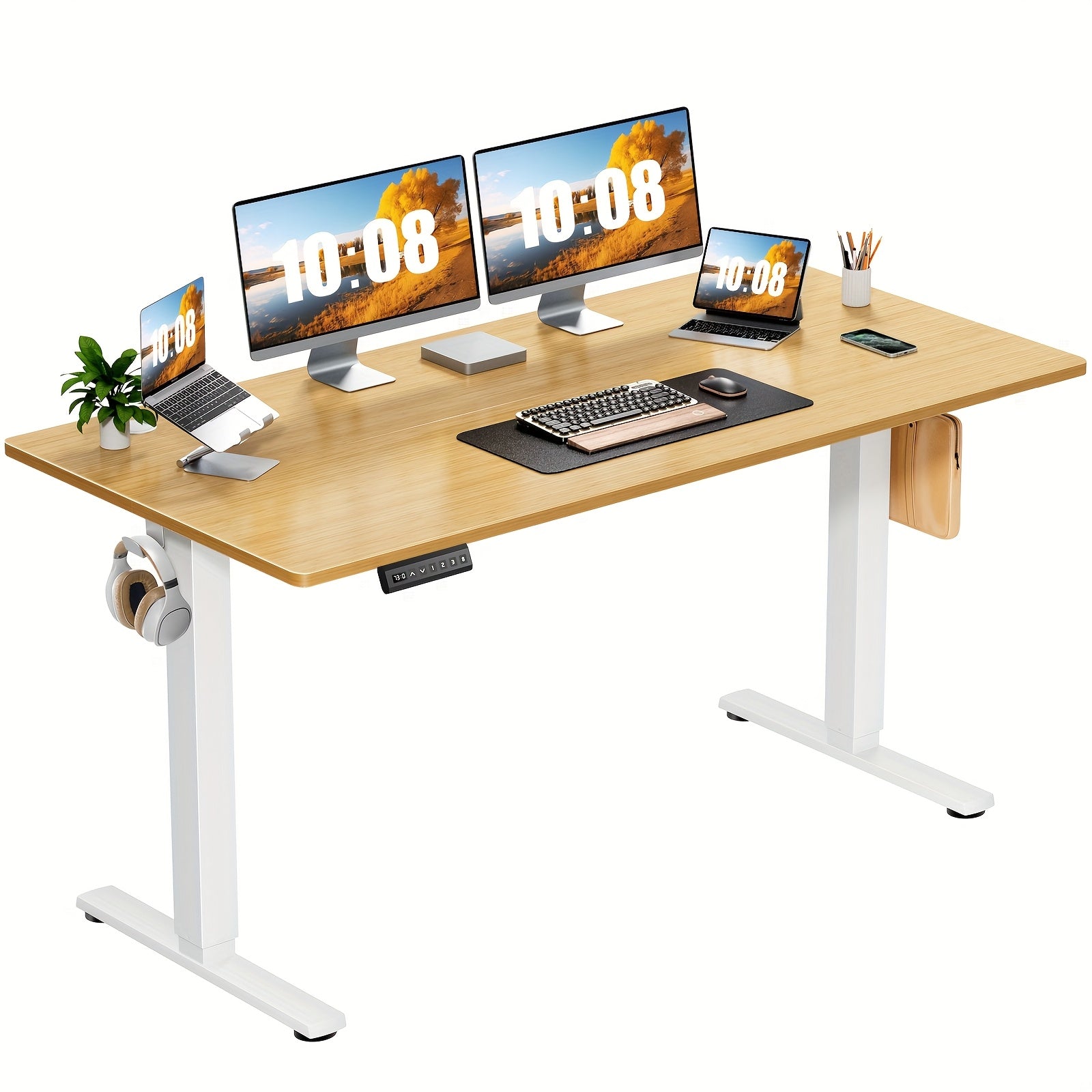 Electric Standing Desk Height Adjustable 40 48 55 63 Inch – Sit Stand Up Desk with Memory Controller & Anti-Collision, Ergonomic Home Office Gaming Workstation, 5 Colors