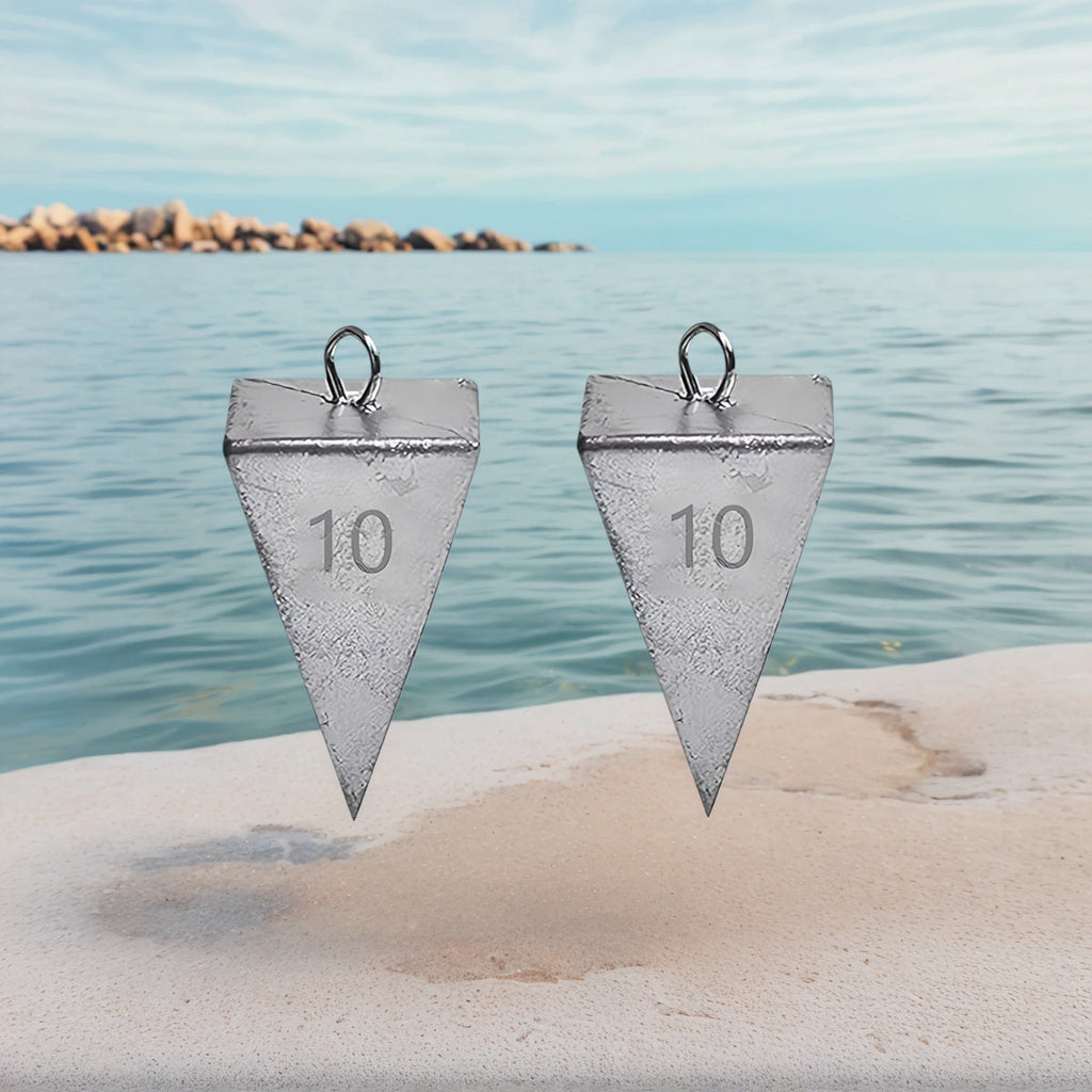 Pyramid Fishing Sinkers 1oz to 10oz Multi-Pack – Strong Hold Saltwater Freshwater Surf Fishing Weights for Pompano Bass Drum Croaker, Bottom Fishing Tackle 1oz 2oz 3oz 4oz 5oz 6oz 8oz 10oz