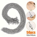 50pcs 18 Inch 304 Stainless Steel Necklace Chains with Lobster Clasp - Tarnish Resistant DIY Jewelry Making Supplies for Pendants, Charms, Bracelets & Keychains, Bulk Chain Set for Crafters