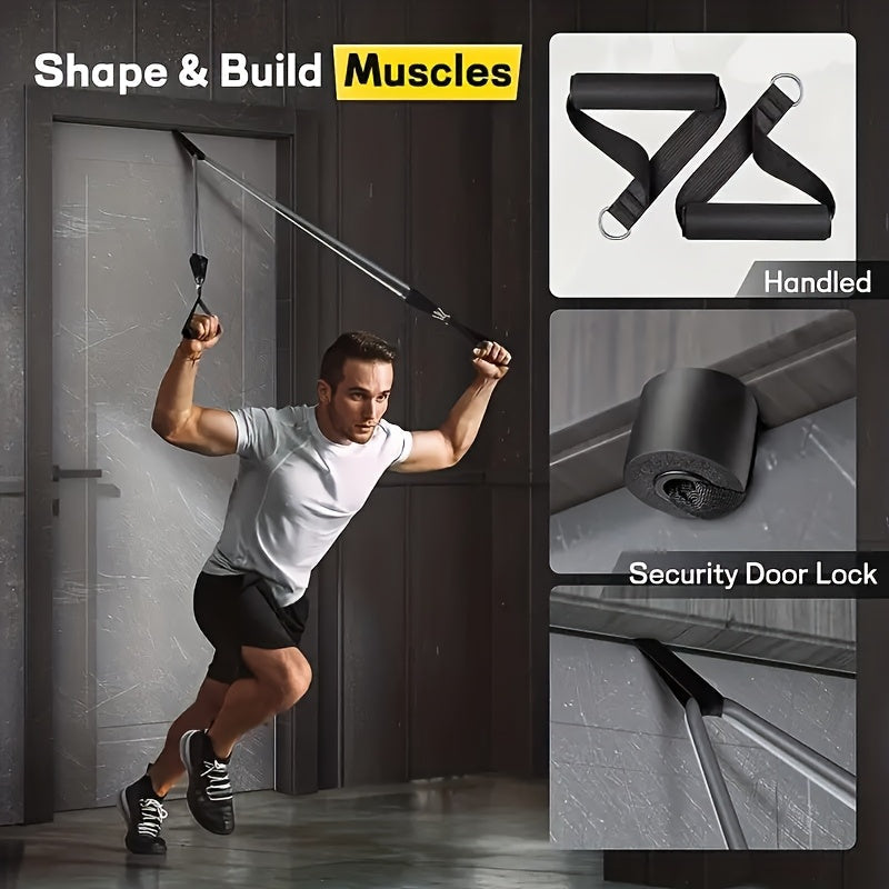 250LBS Heavy Duty Resistance Bands Set 5pcs – Break-Resistant Latex Exercise Bands for Men & Women, Full Body Home Gym Workout Expanders for Muscle Training, Yoga, Pilates, Stretching & Rehab, Black