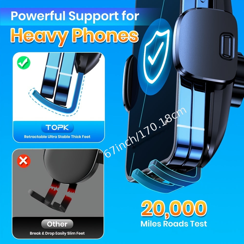 Car Air Vent Phone Mount Universal Hands-Free Holder Adjustable Clamp Cradle Fits All Smartphones iPhone Samsung Android 2024 Upgraded ABS Waterproof Wall Mount Option for Cars Trucks SUVs