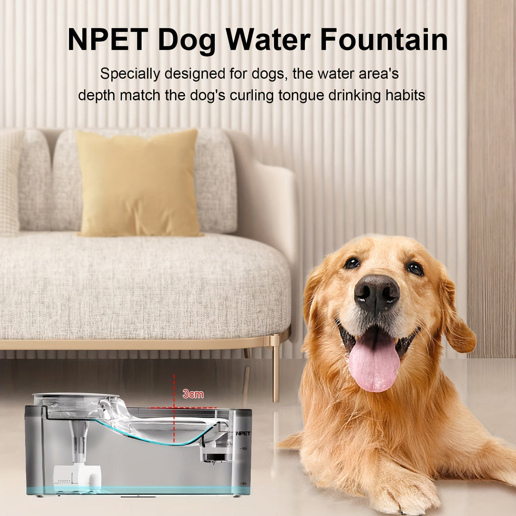 Automatic Pet Water Fountain 1.3 Gallon 5L Large Capacity Splatter Guard Cleaning Kit USB Low Voltage Multi-Filter Options for Dogs Cats Multiple Pets White