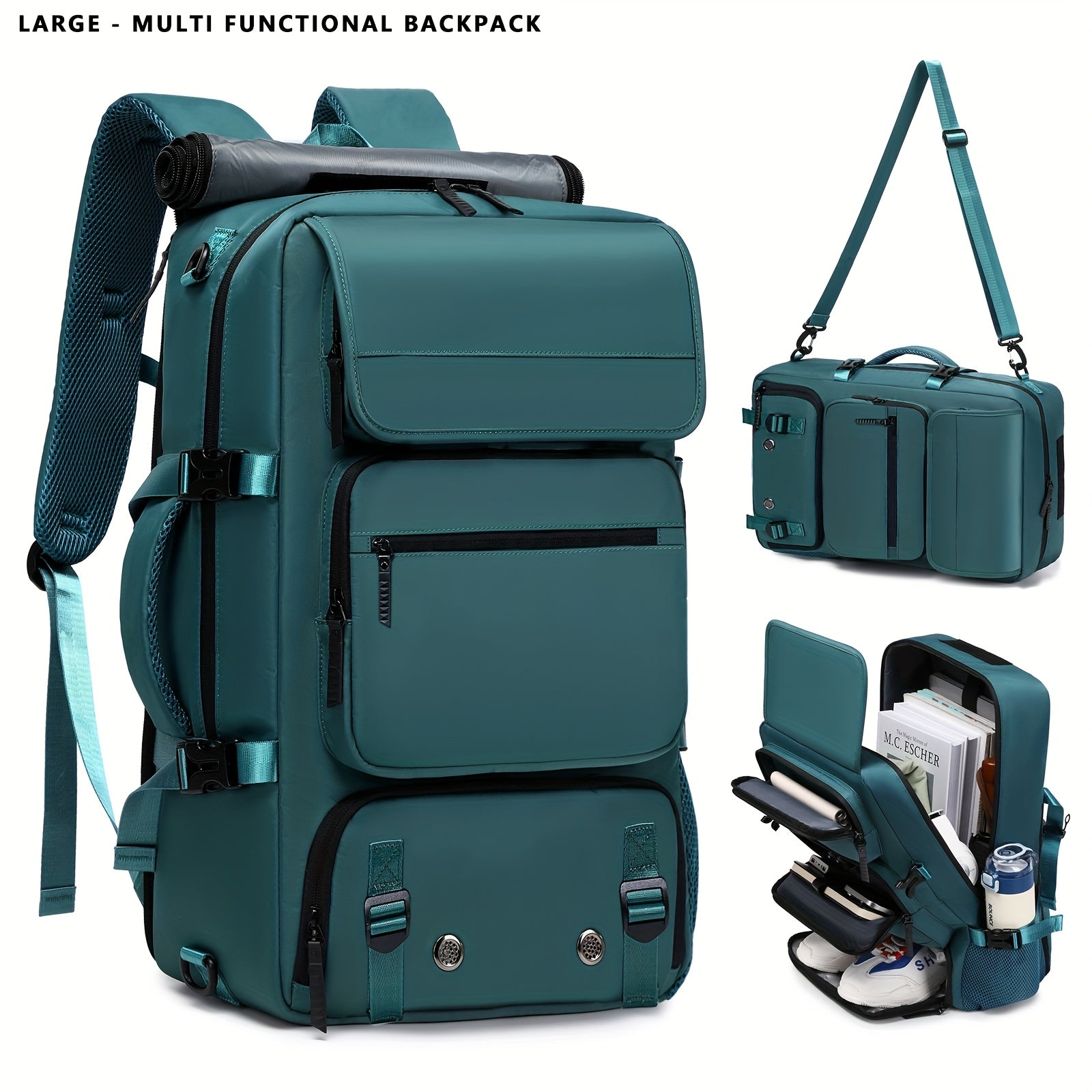 17 Inch Laptop Backpack Large Capacity – Airline Approved Travel Bag with Shoe Compartment, Multi-Pocket Business Work Backpack for Men, Durable Nylon, Hiking & Camping, Small & Large Sizes