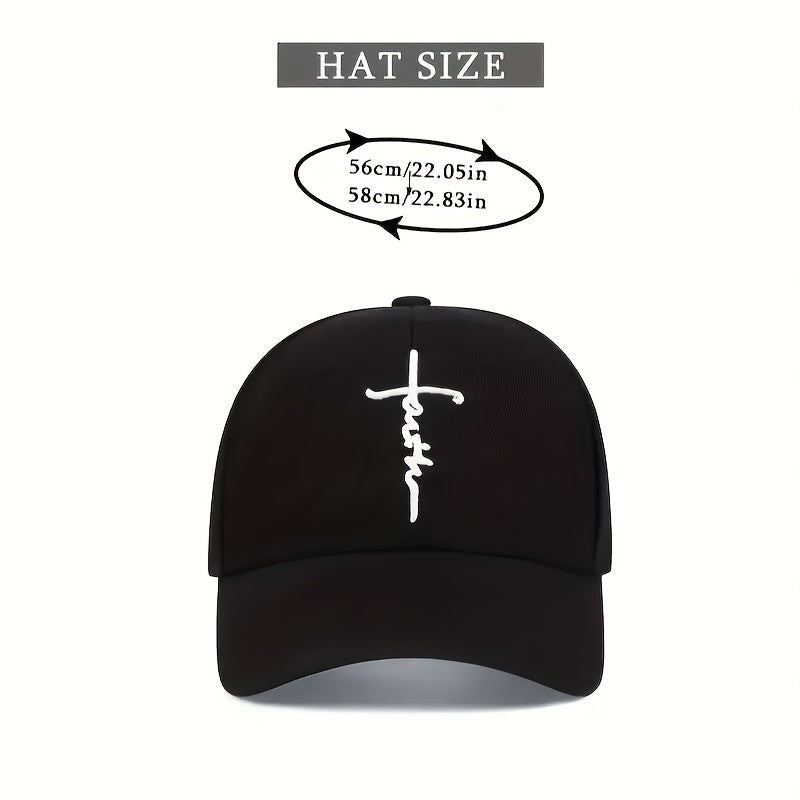 4 Pack Cross Embroidered Baseball Cap – Unisex Adjustable Snapback Sun Hat Lightweight 100% Polyester Outdoor Travel Beach Game Day Hat for Women & Men