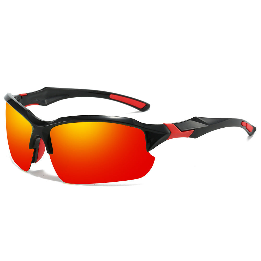 Half Frame Polarized Sports Sunglasses for Men UV400 Protection Lightweight Goggles for Skiing Driving Running Fishing Outdoor Activities 3-Pack or 10-Pack