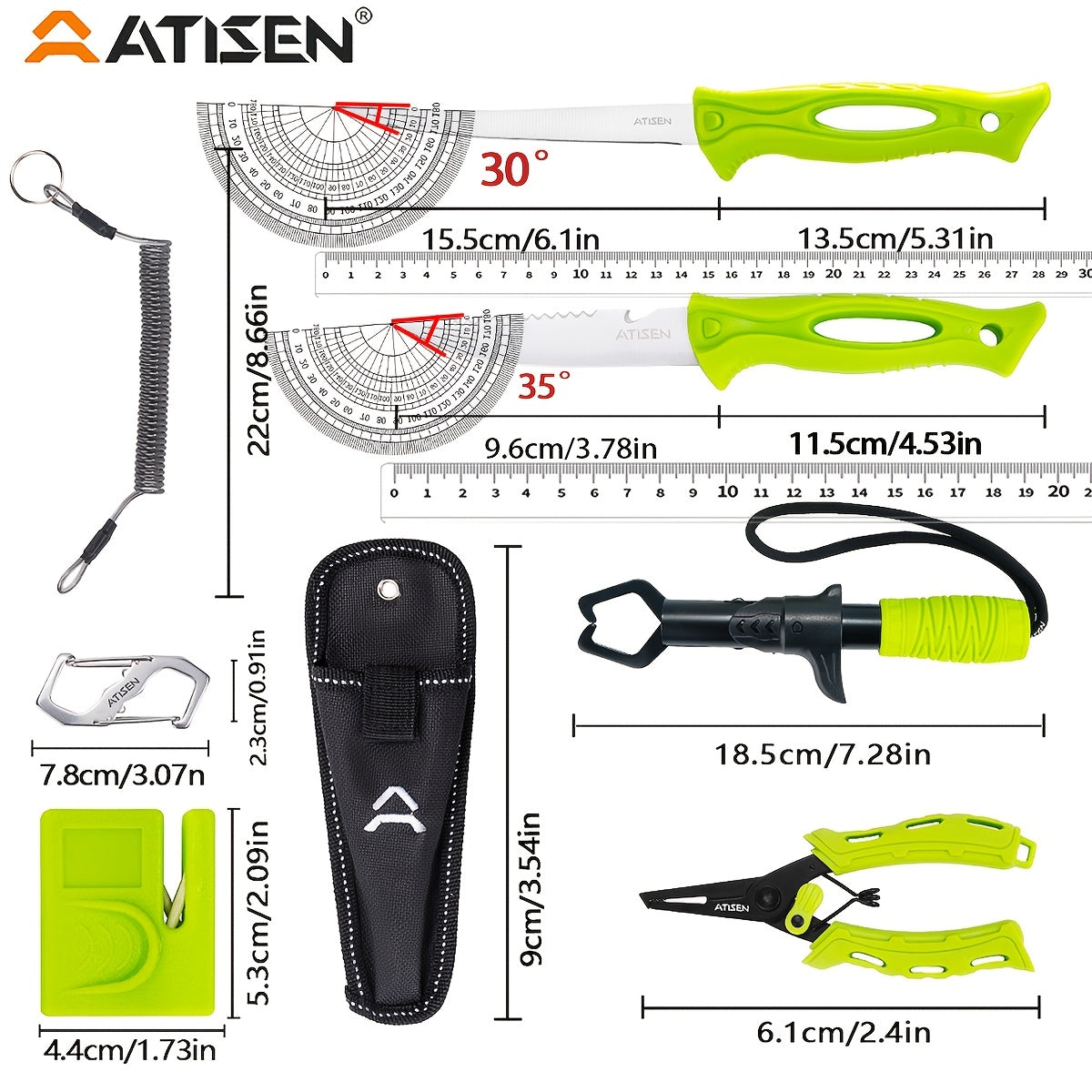 Professional Fishing Knife Set 10/16PCS Fillet & Boning Knife with Road Runner Pliers Fish Lip Gripper Knife Sharpener Retractable S-Buckle Harness, Dishwasher Safe V-Grind Blade - Gift for Fishermen