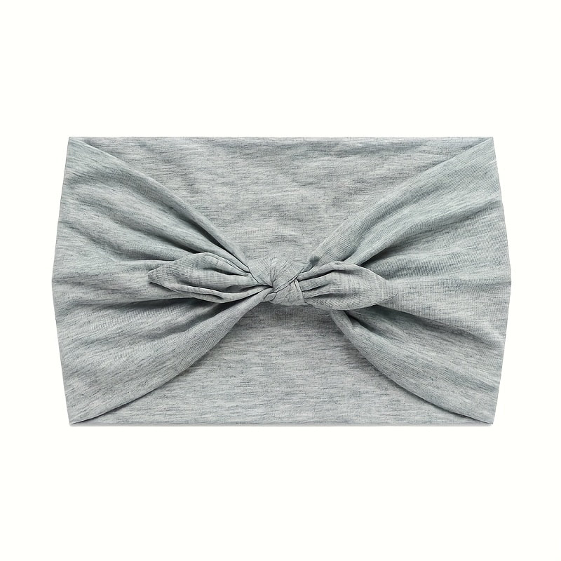 Rabbit Ear Bow Headbands for Women 4 Pack Wide – Non-Slip Elastic Sports Yoga Gym Hair Wrap Soft Thick Turban Hairband Set, Cute Bow Knot Hair Accessories Gift for Girls & Teens