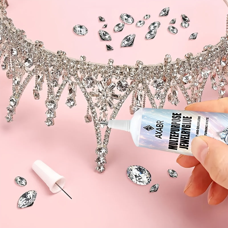 Professional Jewelry Adhesive High-Strength Fast-Drying Craft Glue with Precision Steel Needle Applicator – For Bonding Metal Plastic Jewelry Repairs DIY Ornament Making and Shoe Repairs