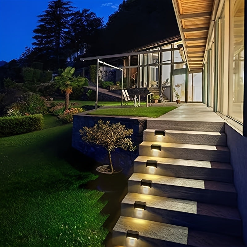Solar Deck Lights Outdoor Waterproof LED – Auto Dusk to Dawn 800mAh Warm White Solar Powered Step Stair Fence Pathway Patio Garden Driveway Yard Wall Lighting 8 16 32 Pack