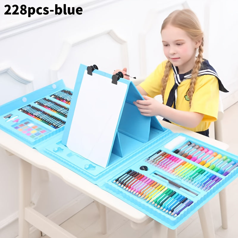 228 Piece Kids Art Supplies Set, Deluxe Painting & Drawing Kit with Oil Pastels, Crayons, Colored & Acrylic Markers, Watercolor Brushes & Drawing Pad, Gift for Kids