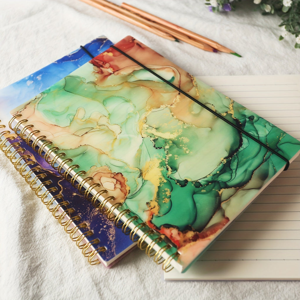 5-Pack Marble Hardcover Spiral Notebook A5 400 Sheets No-Bleed Thick Paper Journal Set for School Work Journaling Bullet Journal Planning Back to School Teacher Appreciation Gift