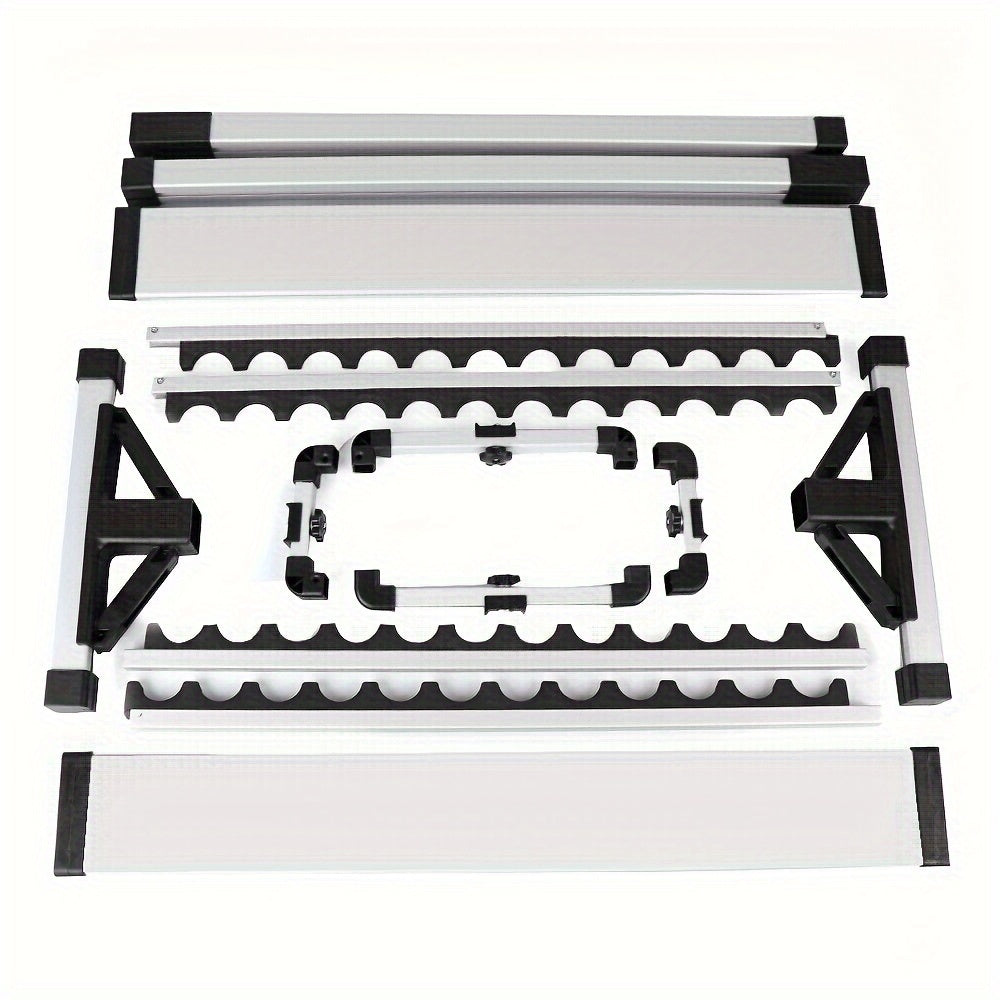 Portable Fishing Rod Holder Rack for 24 Rods Aluminum Alloy Rust-Resistant with Cushioned Grips - Lightweight Organizer for Garage, Cabin, Bedroom & Fishing Storage