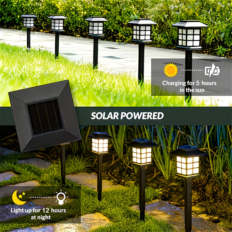 Solar Outdoor Lights LED Garden Path Lights IP44 Waterproof Landscape Lighting for Sidewalk Driveway Lawn Yard Courtyard Warm White Multicolor Pack of 6 12 or 24 Christmas Holiday Decor No Wiring