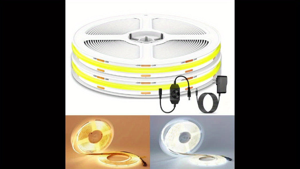 COB LED Strip Light 32.8ft 4800 LEDs Dimmable Super Bright – Flexible LED Tape Light No Dark Spots for Under Cabinet, TV Backlight, Bedroom, Kitchen & Home Decoration