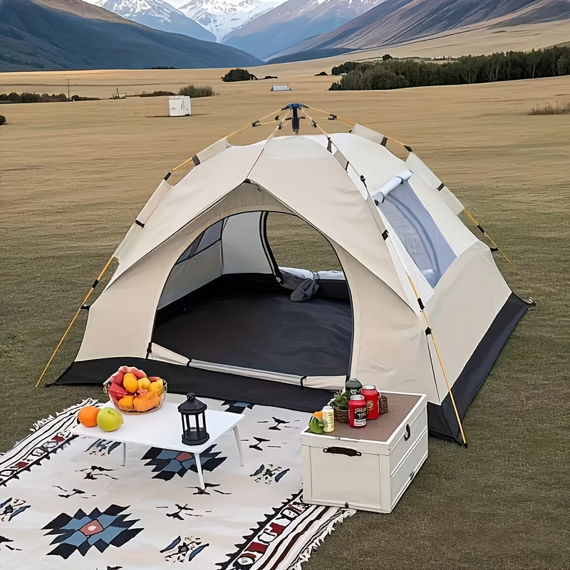 3-Second Instant Pop-Up Camping Tent for 2 Person – Automatic Setup, Fiberglass Poles, Oxford Cloth, All-Season Waterproof, Double Door – for Hiking, Travel, Beach & Backpacking