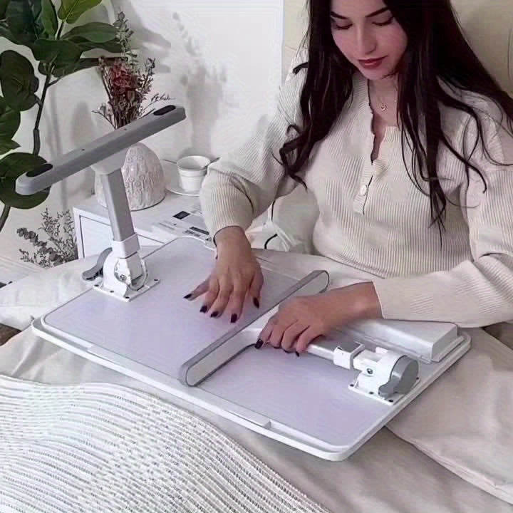 Lap Desk with USB Light Fan & Storage Drawer – Adjustable Portable Laptop Bed Tray Table for Bed Couch Sofa, Laptop Stand for Reading Writing Eating, 10 Colors & Sizes