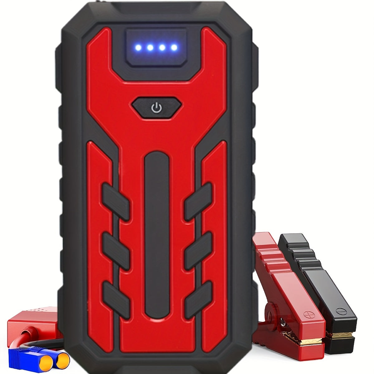 Portable Car Jump Starter Kit Multi-Function 12V Battery Booster with LED Flashlight SOS Rescue Light Air Pump for Cars Trucks Emergency Power Accessory