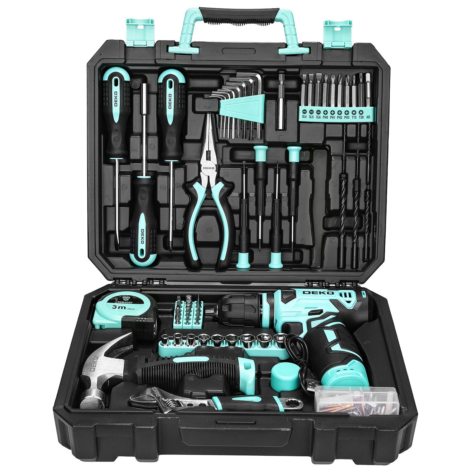 119/151 PCS Cordless Drill Tool Set 8V USB-C Rechargeable with LED – Lightweight All-in-One Home Repair Kit for Women, DIY, Garden & Furniture Assembly, 6 Colors, Great Gift