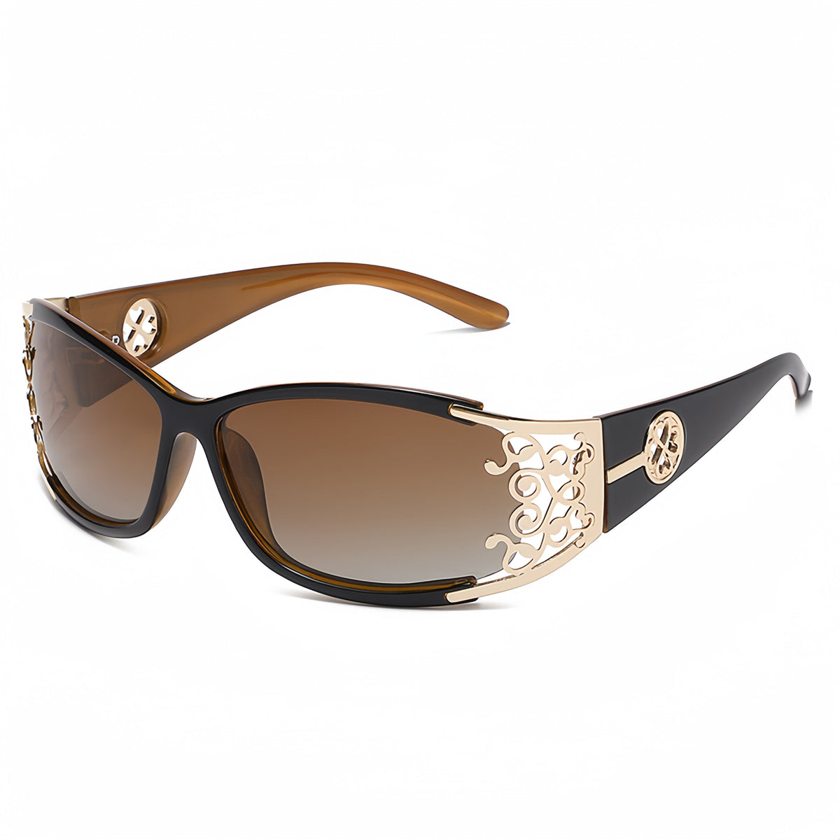Polarized Sunglasses Women Oversized Square Frame UV400 Hollow Carved Temple – Retro Vintage Fashion Shades Driving Beach Outdoor, Ladies Eyewear Gift Black Blue Purple