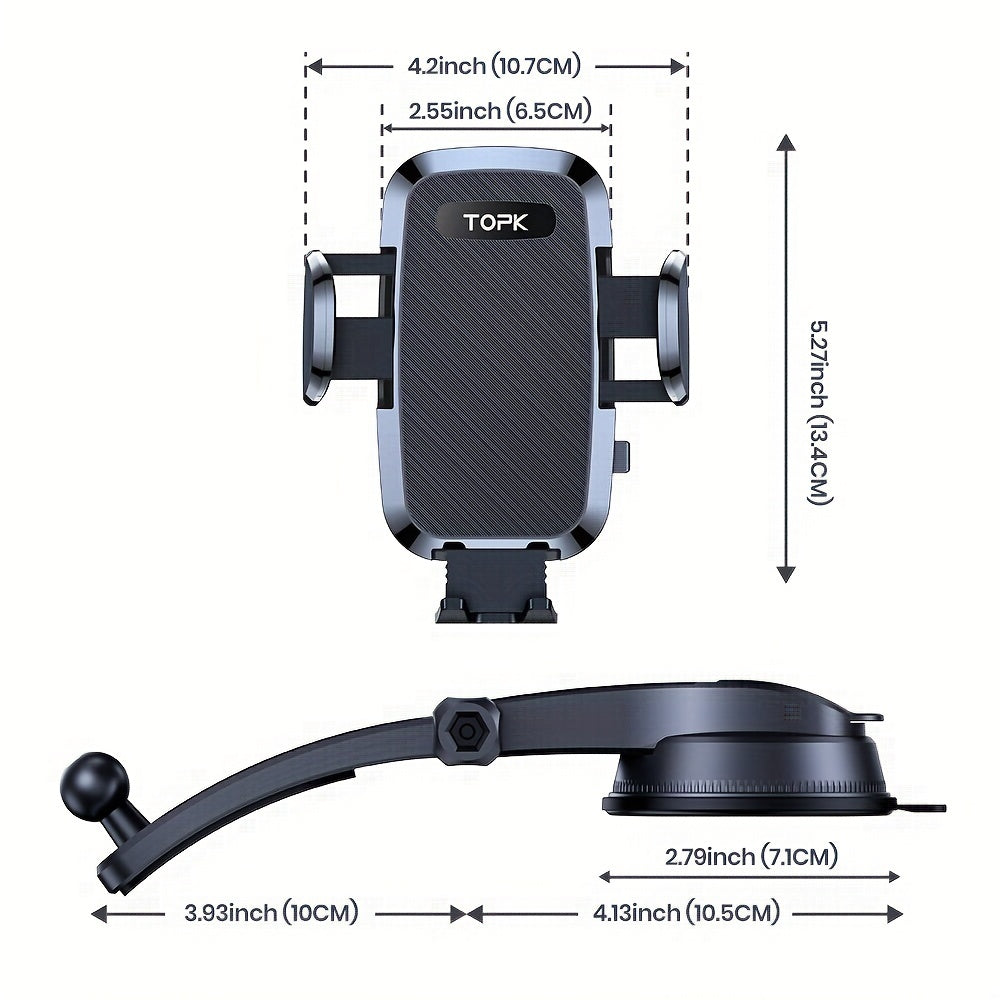Car Phone Holder Mount 360° Rotation Strong-Grip Suction Dashboard & Windshield Cradle One-Hand Snap-In Universal Fit iPhone 17 16 15 14 13 Samsung Galaxy Android Handsfree Stand | Nova Mart