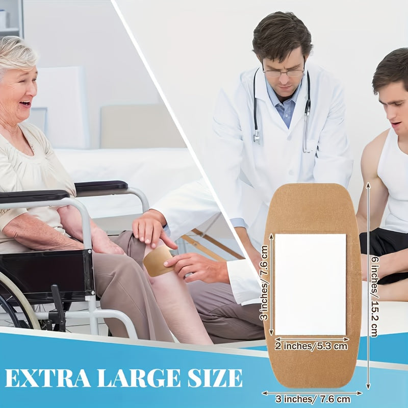 Extra Large Waterproof Bandages 50/100pcs Breathable Flexible Gauze Wound Care Patches First Aid Hemostasis Outdoor Sports Adhesive Bandage Bulk Pack for Adults Kids Home Emergency Kit