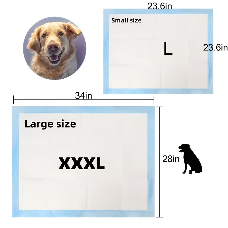 8-Layer Super Absorbent Dog Pee Pads 100 Count – Leakproof Puppy Training Pads, Odor Control, Tear-Resistant, 23.6x23.6 & 34x28 Inch Sizes for Dogs, Cats & Labs