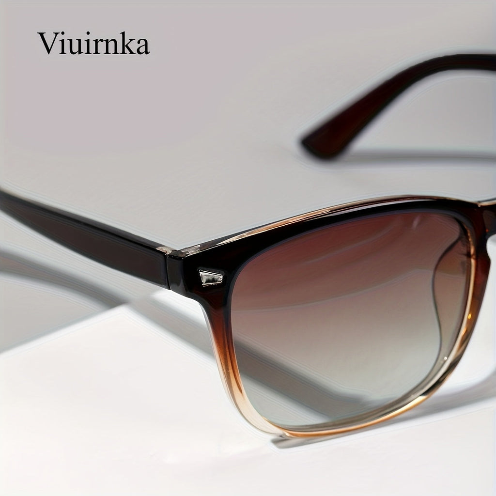 Vintage Polarized Sunglasses Unisex – UV400 Gradient Tea Lens with Protective Case Lightweight Driving Eyewear for Men & Women