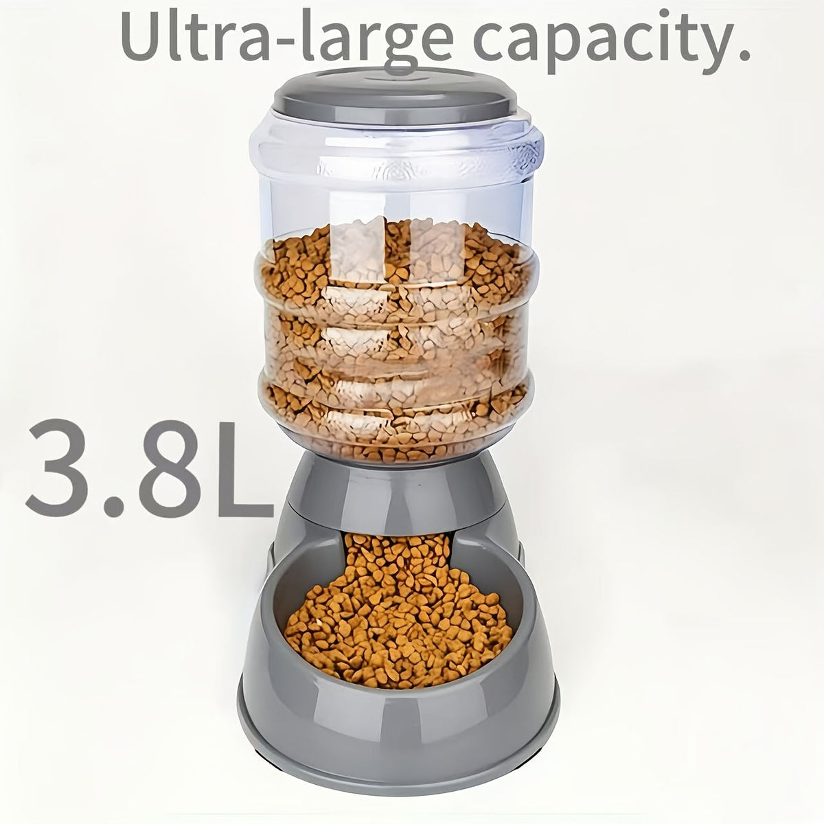 Automatic Gravity Pet Feeder and Water Dispenser 1 Gallon 3.8L - No Battery BPA-Free PP, Hands-Free Gravity Feeding Station for Cats and Small Medium Dogs, Perfect Pet Gift