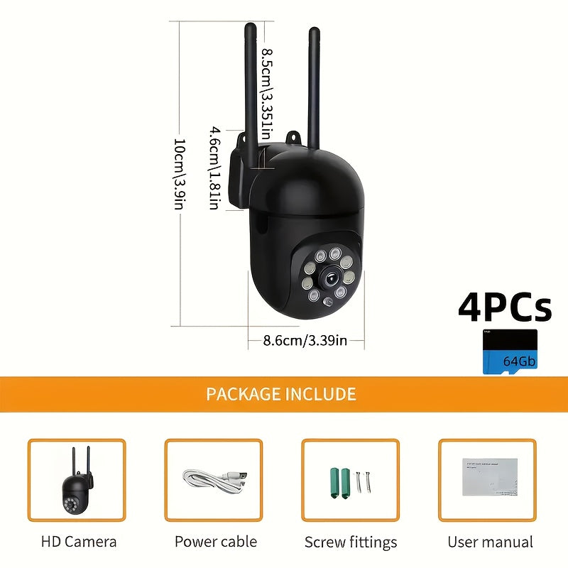 Indoor Security Camera 4 Pack 3MP Wireless WiFi – Cloud Storage, AI Motion Detection, Dual-Band 2.4G/5G, Two-Way Audio, Color Night Vision, Home Surveillance System