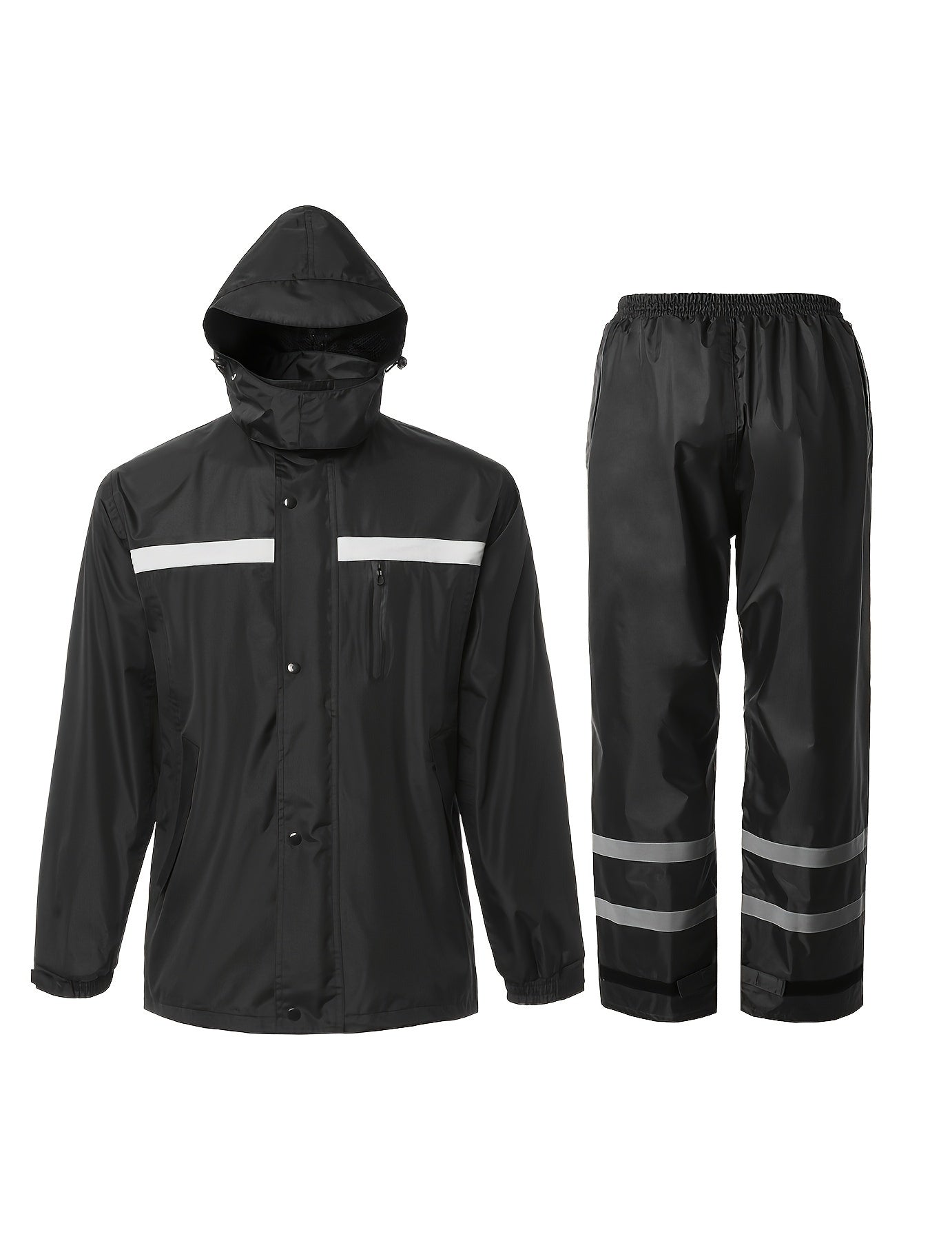 Men's High Visibility Reflective Rain Suit – Waterproof Rain Jacket & Pants Set for Work, Fishing, Farming, Motorcycle, Outdoor Sports – Hi-Vis Safety Rainwear for Men, Sizes S-XXL