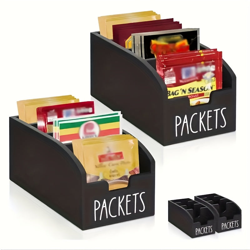 Wooden Divided Spice Box Vintage Rustic Kitchen Countertop Organizer, Multi-Compartment Storage Container for Seasoning Bags, Tea Bags, Coffee & Snacks, Space-Saving Home Decor Display Rack
