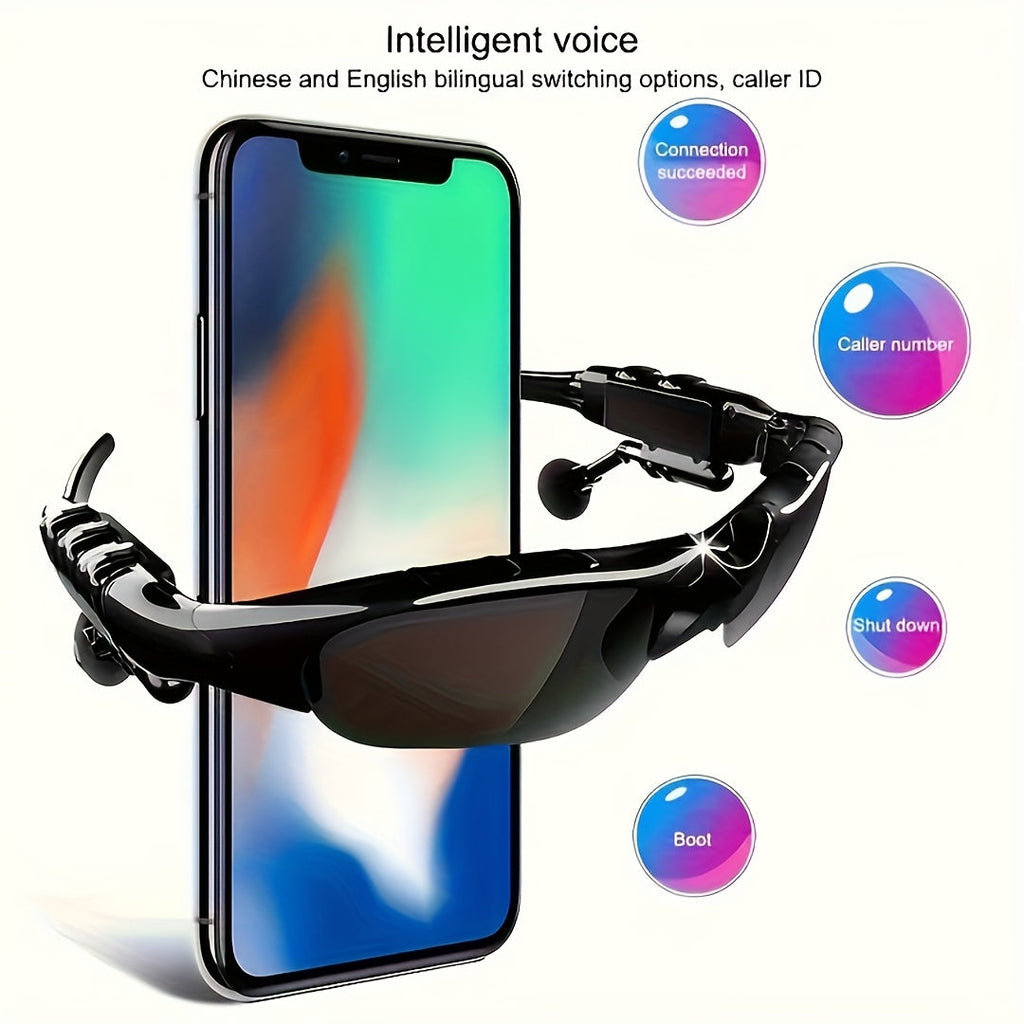 Smart Glasses with Built-In Bluetooth Wireless Earbuds – Stereo Sound, Hands-Free Calls, Glare-Resistant Lenses, Stylish Audio Sunglasses for Music, Driving, Sports & Outdoor Activities, Gift for Couples