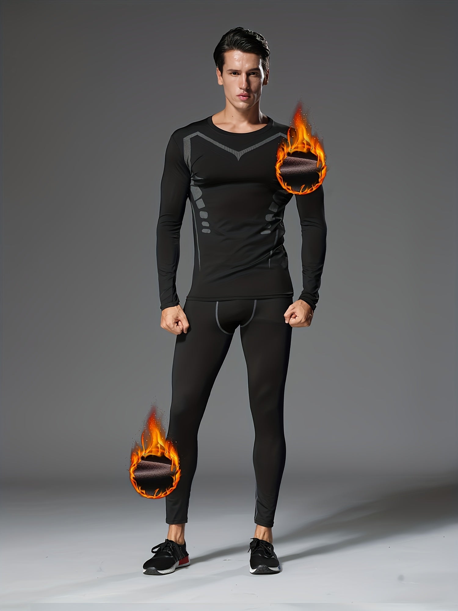 Men's Thermal Fleece-Lined Sports Underwear 6 Pack – Printed Warm Base Layer for Fall Winter Running, Gym & Fitness Training, Morning & Night Workout Gear S-XXL