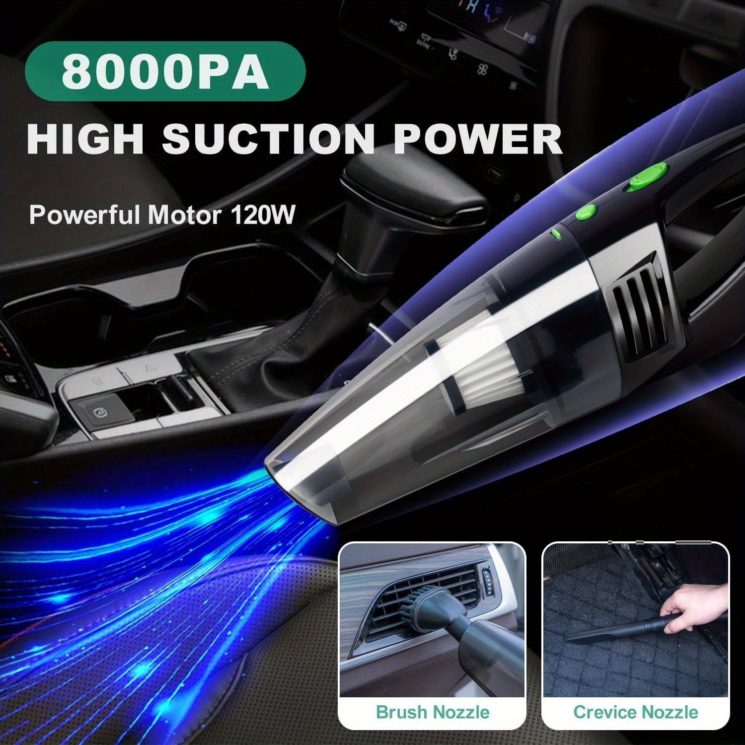Car Cleaning Kit 17-35 Piece – Portable Vacuum Cleaner, Windshield Cleaning Tool, Drill Brush Set & Interior Brush Set for Full Car Detailing, Holiday Gift for Family & Friends