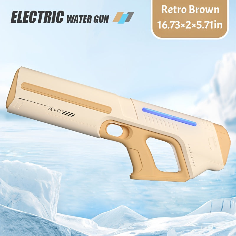 Electric Water Gun with LED Pulse Light & Auto-Fill – 40ft Long Range Rapid-Fire Squirt Gun, USB Rechargeable 240-Shot Tank, Water Blaster for Kids & Adults Pool Beach Backyard
