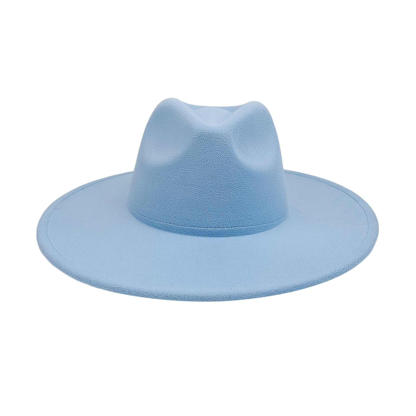 Wide Brim Cowboy Hat for Men & Women – Western Felt Fedora Cowgirl Cap, Classic Jazz Panama Trilby Style, Sun Hat for Outdoor Festivals, Travel & Everyday Casual Wear