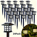 Solar Outdoor Lights Waterproof LED Landscape Garden Path Lights – Warm White, Auto On/Off, 6 Pack 24 Pack for Footpaths Driveways Courtyards Lawns, Holiday Christmas Halloween Decoration