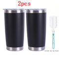 20oz Stainless Steel Insulated Tumbler 2-Pack – Double Wall Vacuum Travel Mug with Lid, BPA Free, Wholesale Blanks for Vinyl DIY, Wedding Favors, Bridesmaid Gifts, Graduation & Corporate Giveaways – Black, Pink, Blue, White