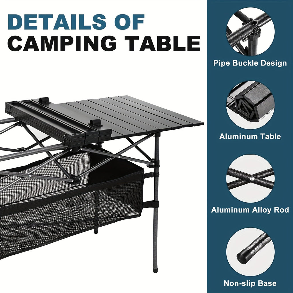 Folding Camping Table with Carry Bag – Lightweight Portable Outdoor Table 3 Sizes for Camping, Beach, Picnic, BBQ, Backyard, Boat & Travel, Easy Setup & Storage