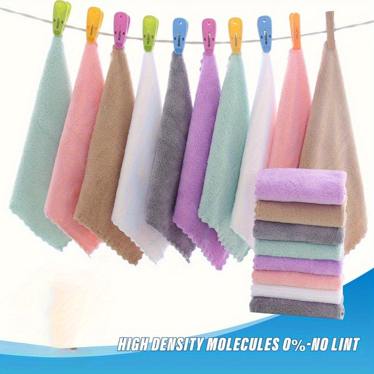 40-Pack Cleaning Cloths – Soft Absorbent Household Rags 9.4x9.4", Multi-Purpose Square Towels for Kitchen Bathroom Car Cleaning, Random Colors, Year-Round Use, Great Gift for Mom