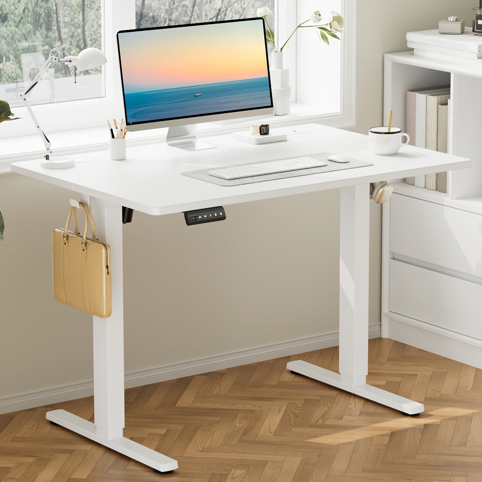 Electric Standing Desk Height Adjustable 40 48 55 63 Inch – Sit Stand Up Desk with Memory Controller & Anti-Collision, Ergonomic Home Office Gaming Workstation, 5 Colors