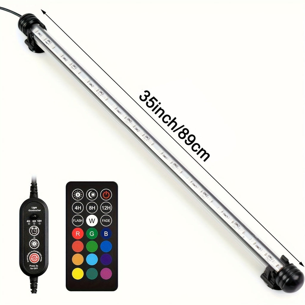 Submersible LED Aquarium Light Multicolor Underwater Fish Tank Light 7.5 to 35 Inch Multiple Sizes 9 to 66 LEDs for Freshwater Saltwater Aquarium Decoration Reef Planted Tank