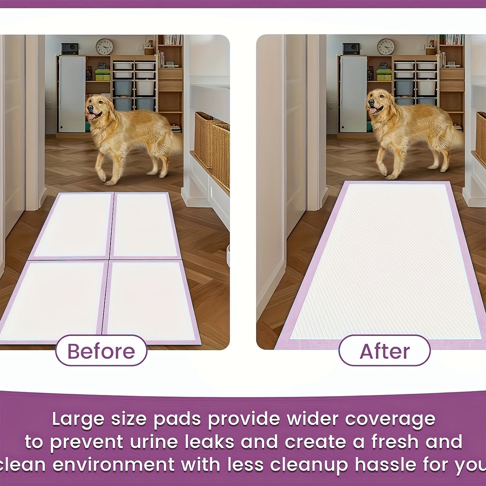 8-Layer Super Absorbent Dog Pee Pads 100 Count – Leakproof Puppy Training Pads, Odor Control, Tear-Resistant, 23.6x23.6 & 34x28 Inch Sizes for Dogs, Cats & Labs