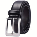 Men's Genuine Leather Prong Buckle Belt for Jeans & Work – Classic Business Dress Belt in Black, Brown & More, Sizes 28"-54" Including Big & Tall