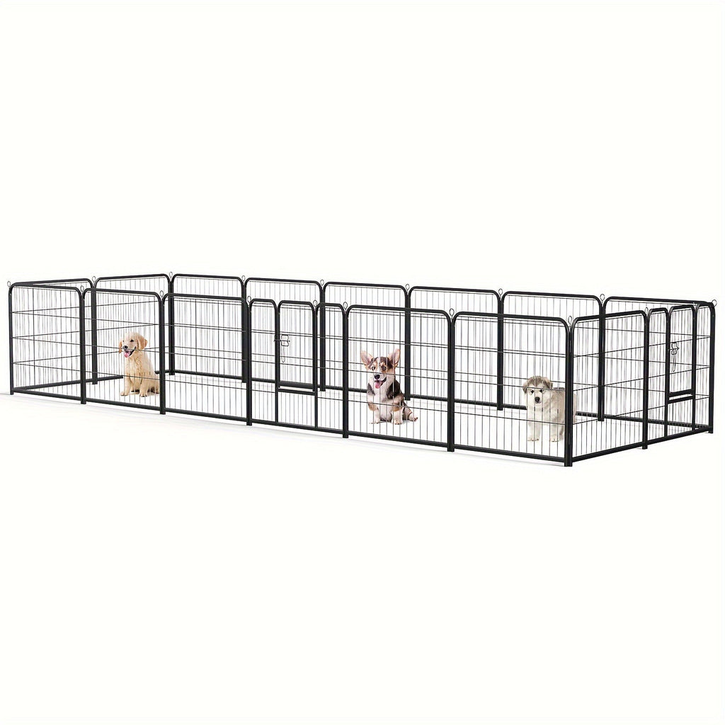 Dog Playpen 8 or 16 Panel Pet Exercise Pen 24/32/40 Inch Tall – Foldable Indoor Outdoor Dog Fence for Large Medium Small Dogs & Puppies